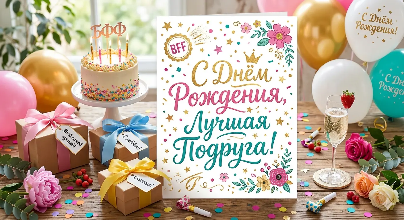 Картинки с Днем рождения лучшая подруга